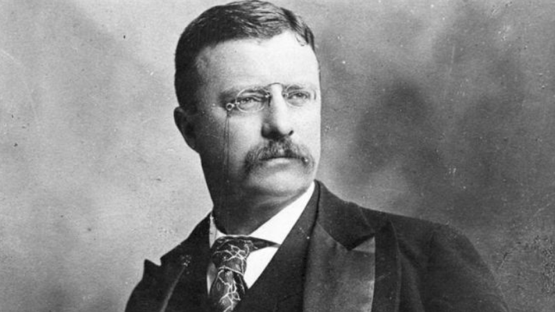 Portrait of Theodore Roosevelt, twenty-sixth President of the United States and Freemason.
